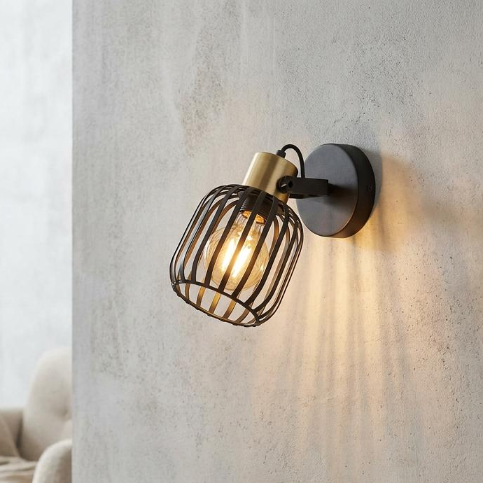 Eglo Girona Black & Brass Wall Light
