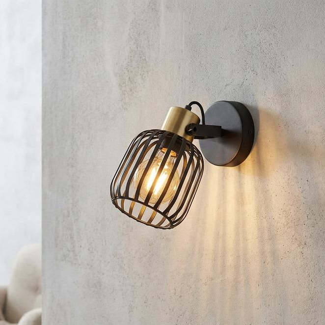 Eglo Girona Black & Brass Wall Light