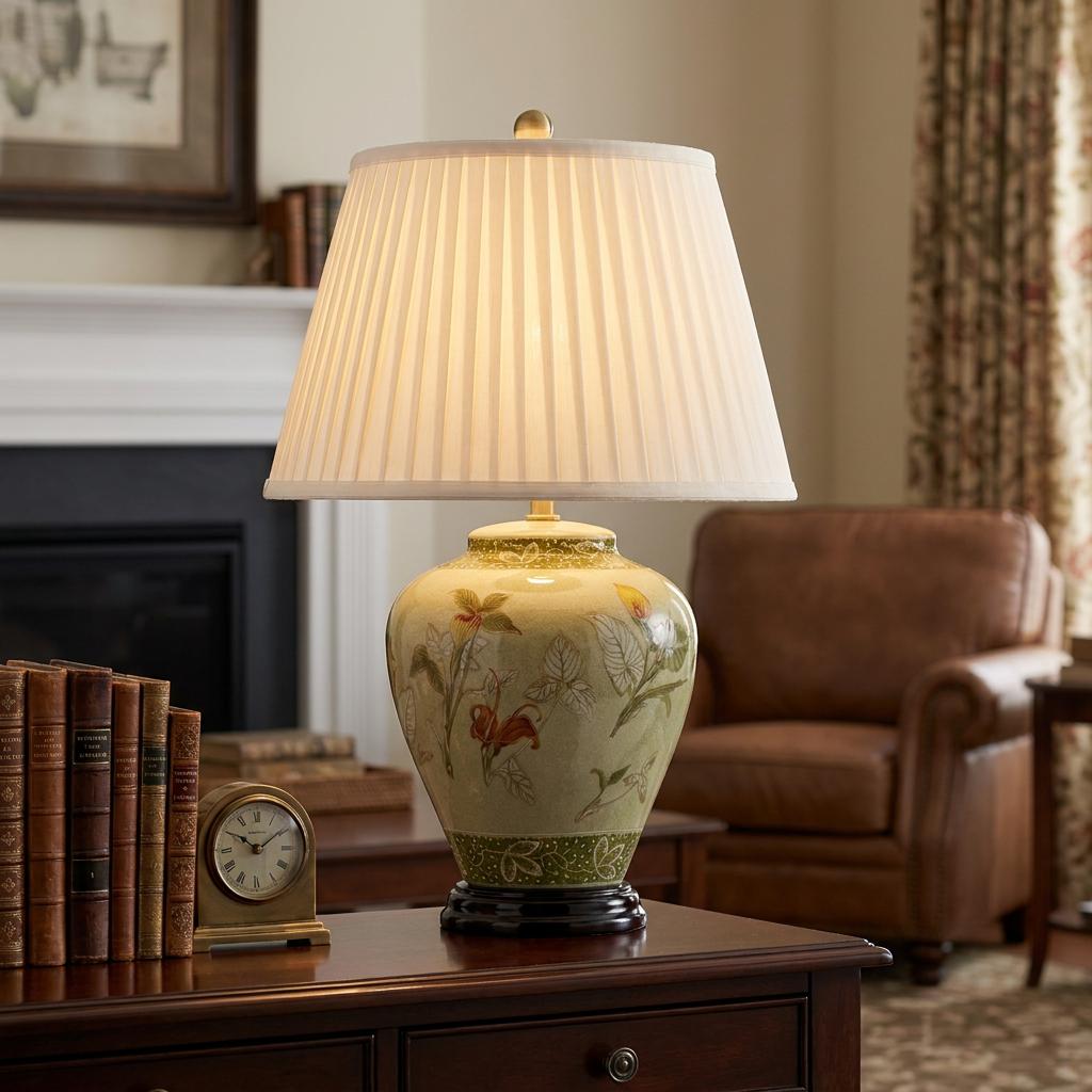 Elstead Arum Lily Ceramic Table Lamp-warehouse-clearance-270826