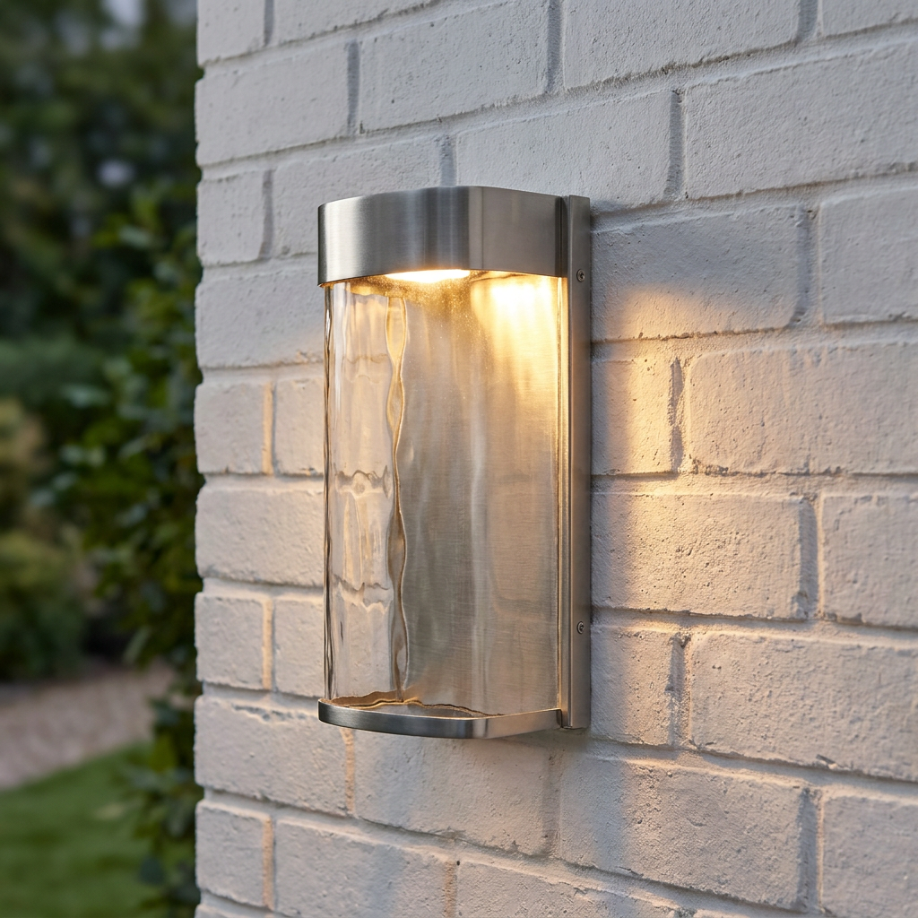 Elstead Bennie Large Brushed Steel Outdoor LED Wall Light-OPEN-BOX-50-290626