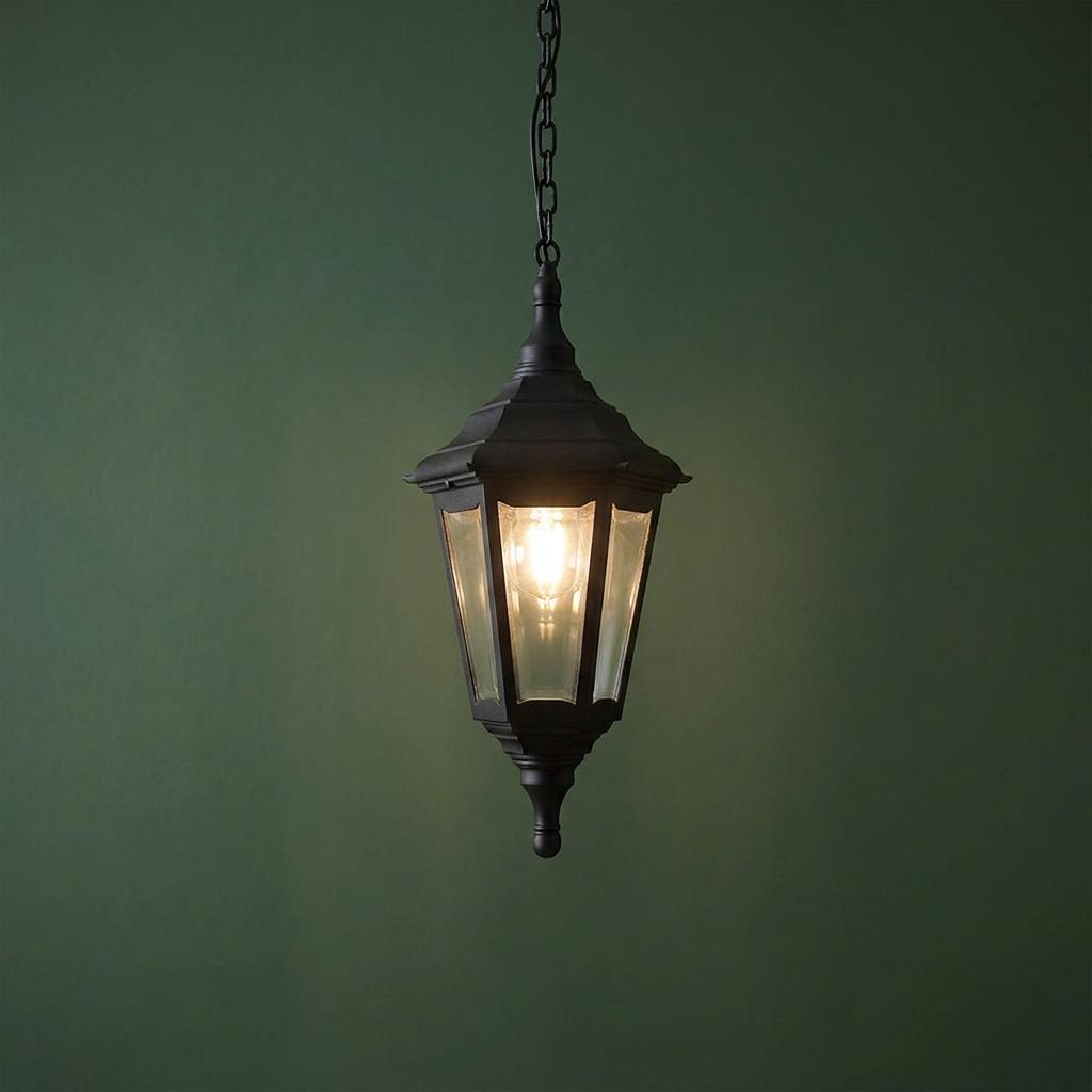 Elstead Kinsale Black Outdoor Pendant Light-OB-180926