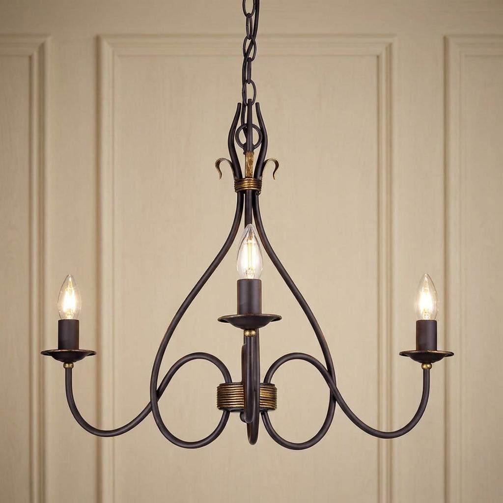 Elstead Lighting Windermere 3 Light Rust & Gold Chandelier-warehouse-25-09-26