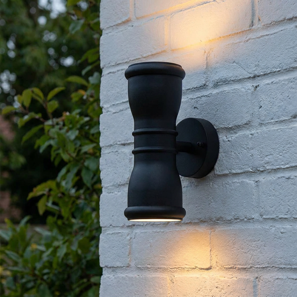 Elstead Malvern Black Outdoor Up And Down Wall Light-WAREHOUSE-40-260626