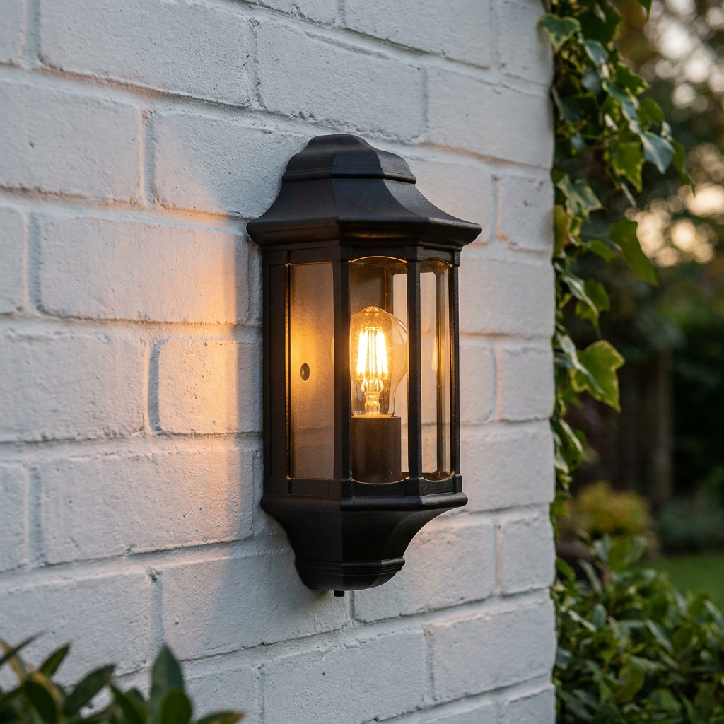 Elstead Newbury Black Outdoor Half Wall Light-warehouse-clearance-140826
