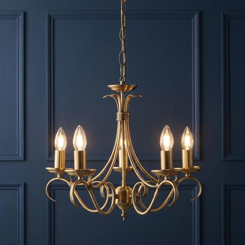 Bernice 5 Light Antique Brass Chandelier-OB-180926