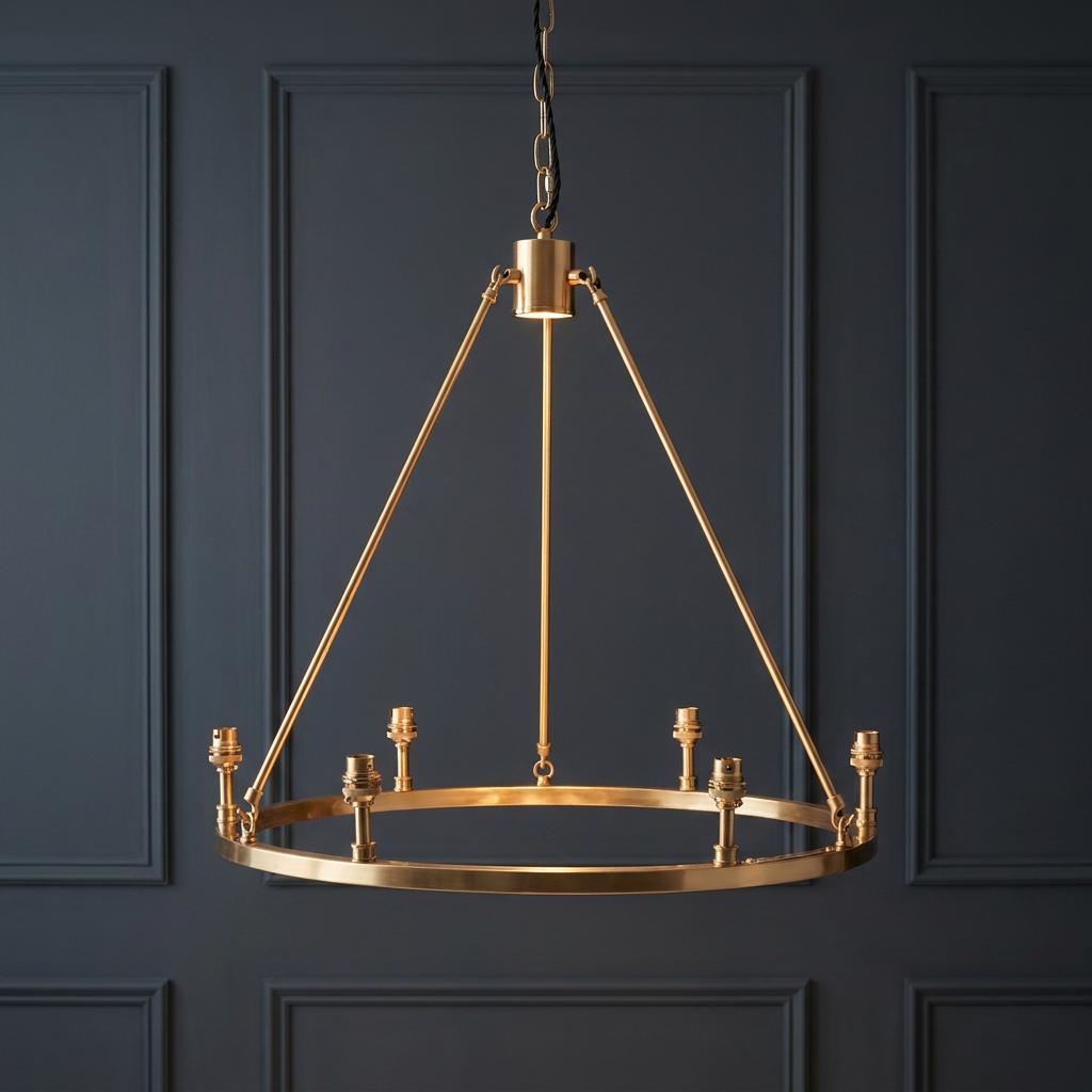 Endon Chester 6 Light Brass Ceiling Pendant-OB-180926