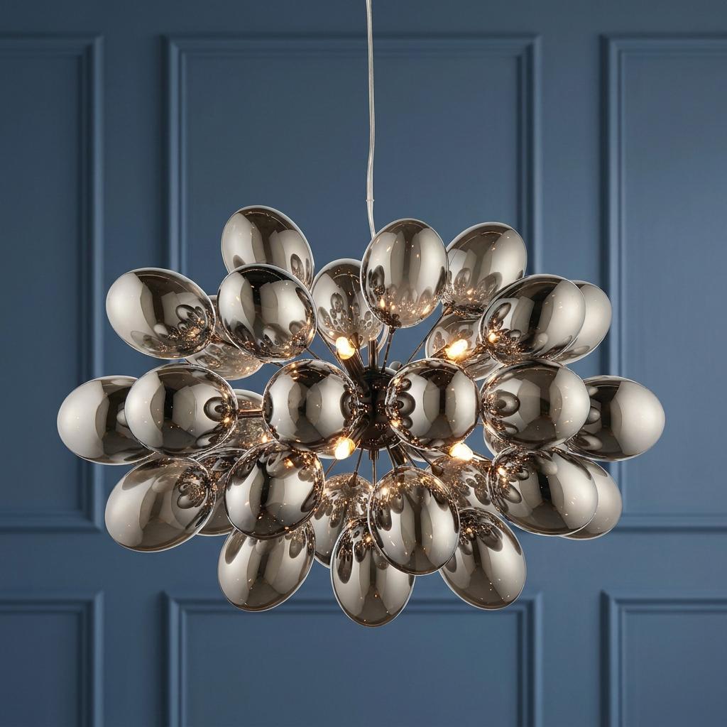 Endon Infinity 8 Light Black Chrome Pendant Ceiling Light-OPEN-BOX-50-270826