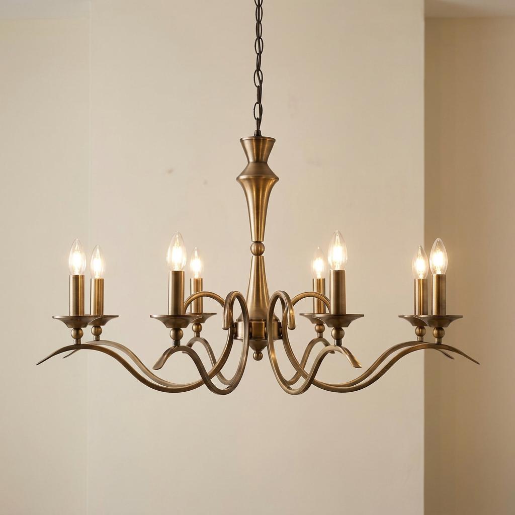 Endon Kora Antique Brass 8 Light Chandelier-OPEN-BOX-50-04-09-26