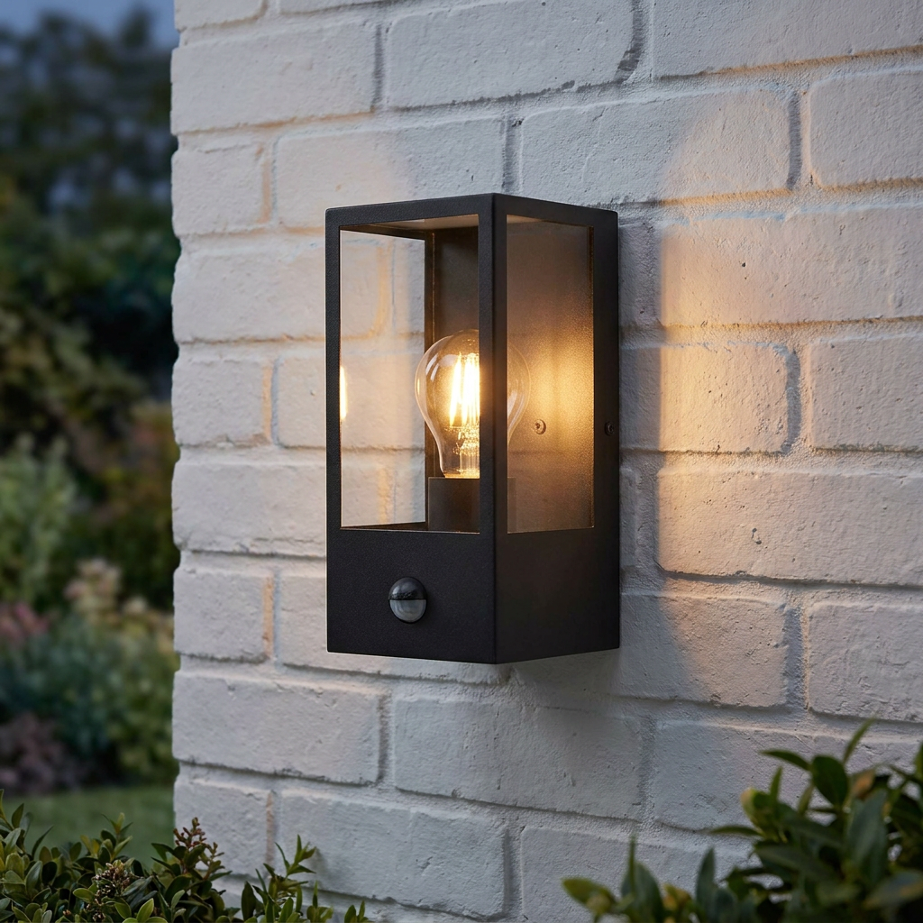 Endon Oxford Black Outdoor Wall Light With PIR Sensor-OB-180926