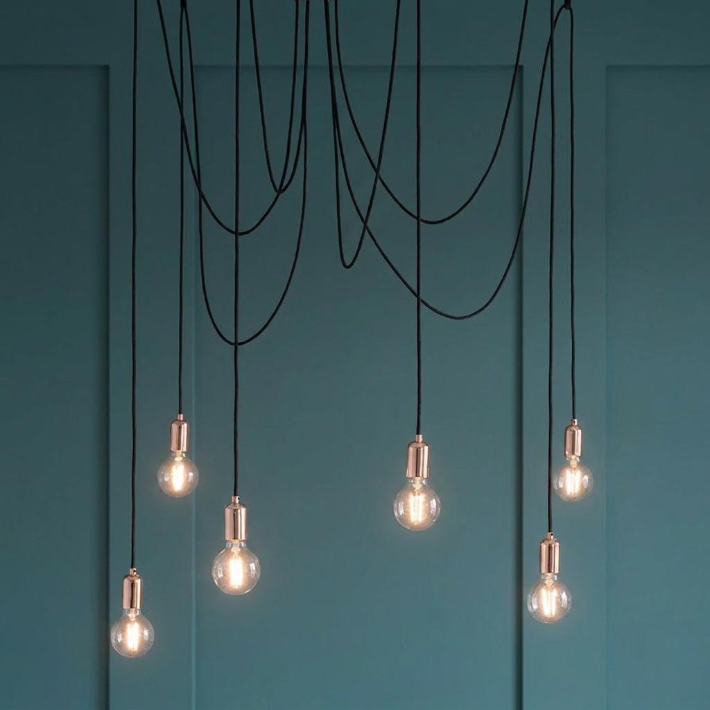 Endon Studio 6 Light Copper Ceiling Pendant Light-OPEN-BOX-50-270826