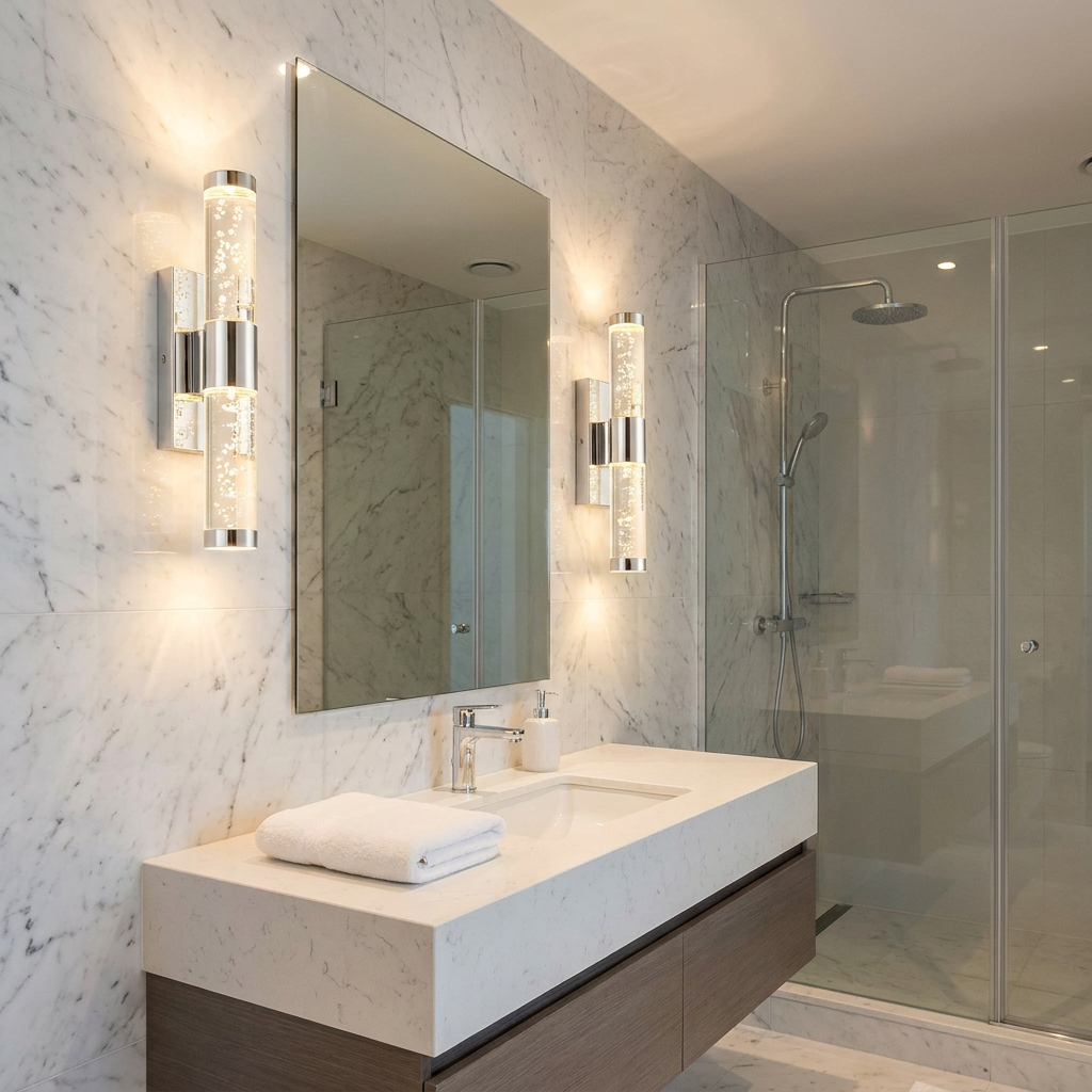 Essence 2 Light LED Chrome & Acrylic Bathroom Wall Light-warehouse-180926