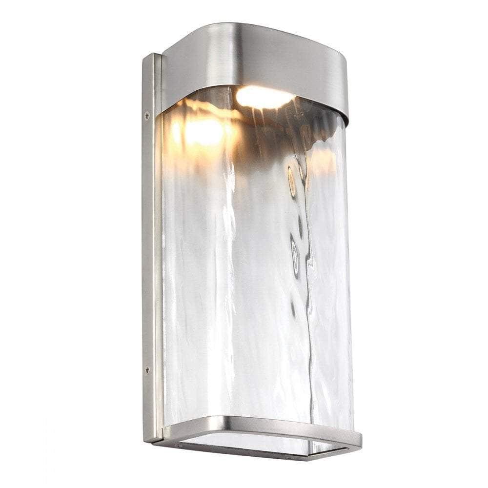 Elstead Bennie Large Brushed Steel Outdoor LED Wall Light-OB-180926
