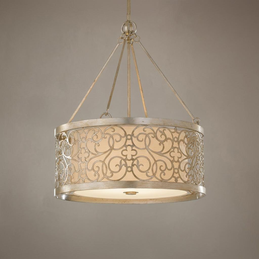 Feiss Arabesque Silver Leaf Patina Ceiling Pendant-OPEN-BOX-50-290626