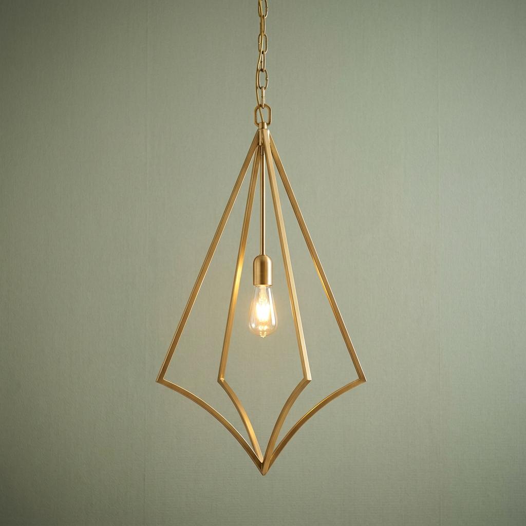 Feiss Nico 1 Light Large Brass Ceiling Pendant-warehouse-clearance-140826