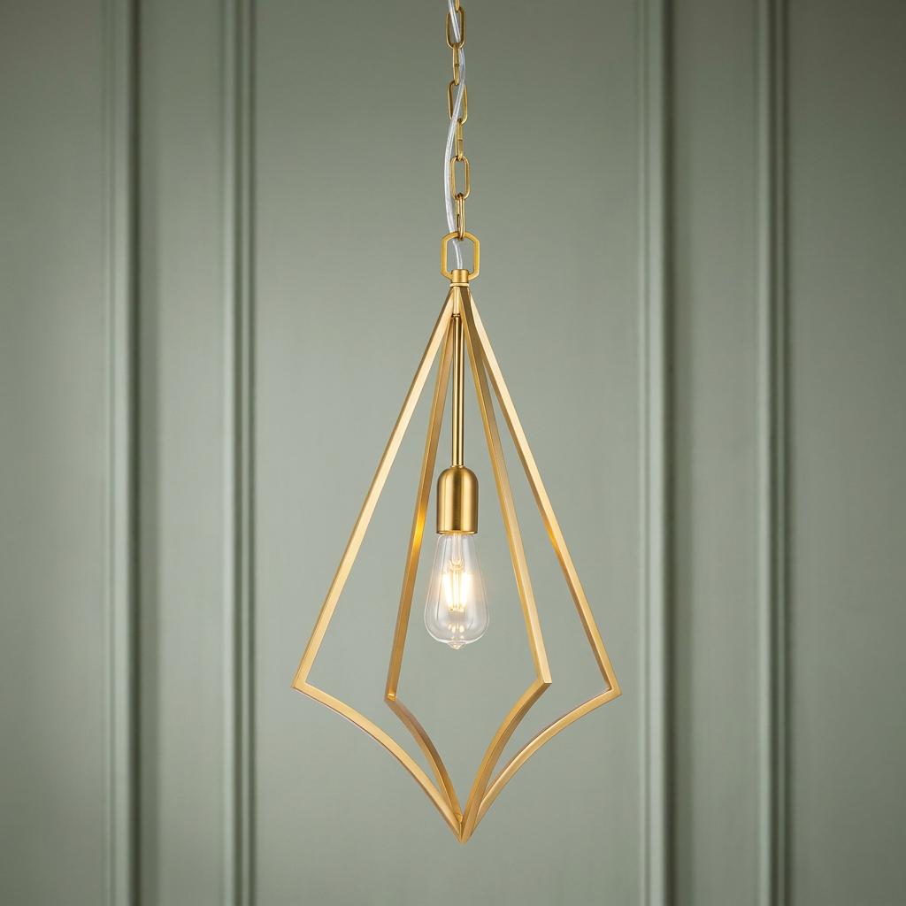 Feiss Nico 1 Light Medium Brass Ceiling Pendant-warehouse-180926