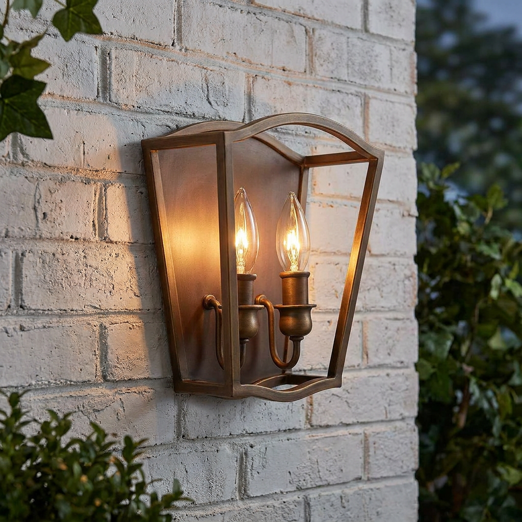 Feiss Yarmouth 2 Light Painted Aged Brass Wall Light-warehouse-clearance-140826