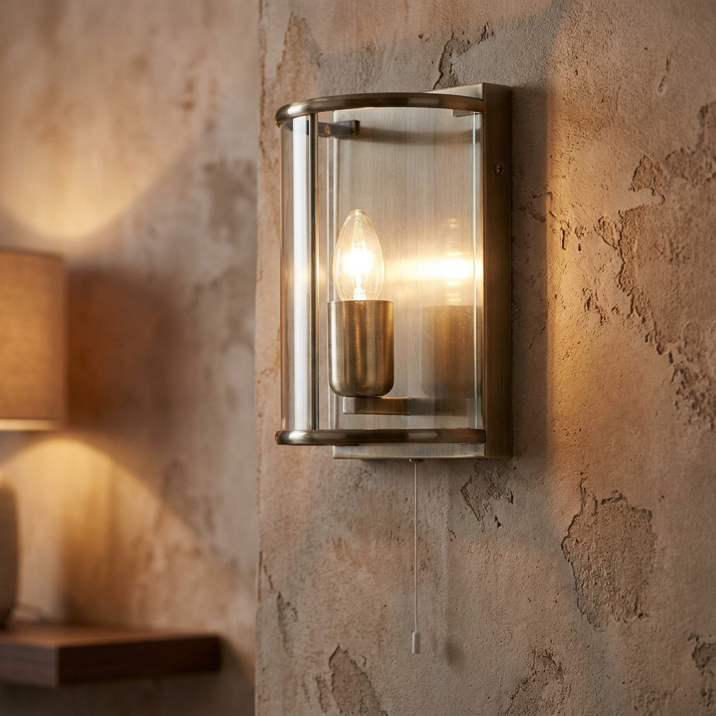 Fern Antique Brass Finish Wall Light-warehouse-091026