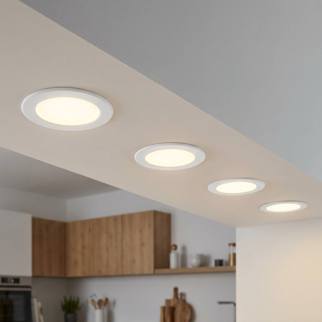 Eglo Fueva 5 LED Round White Recessed Light - 11.7cm by Eglo Lighting — suits kitchens, living rooms & bedrooms