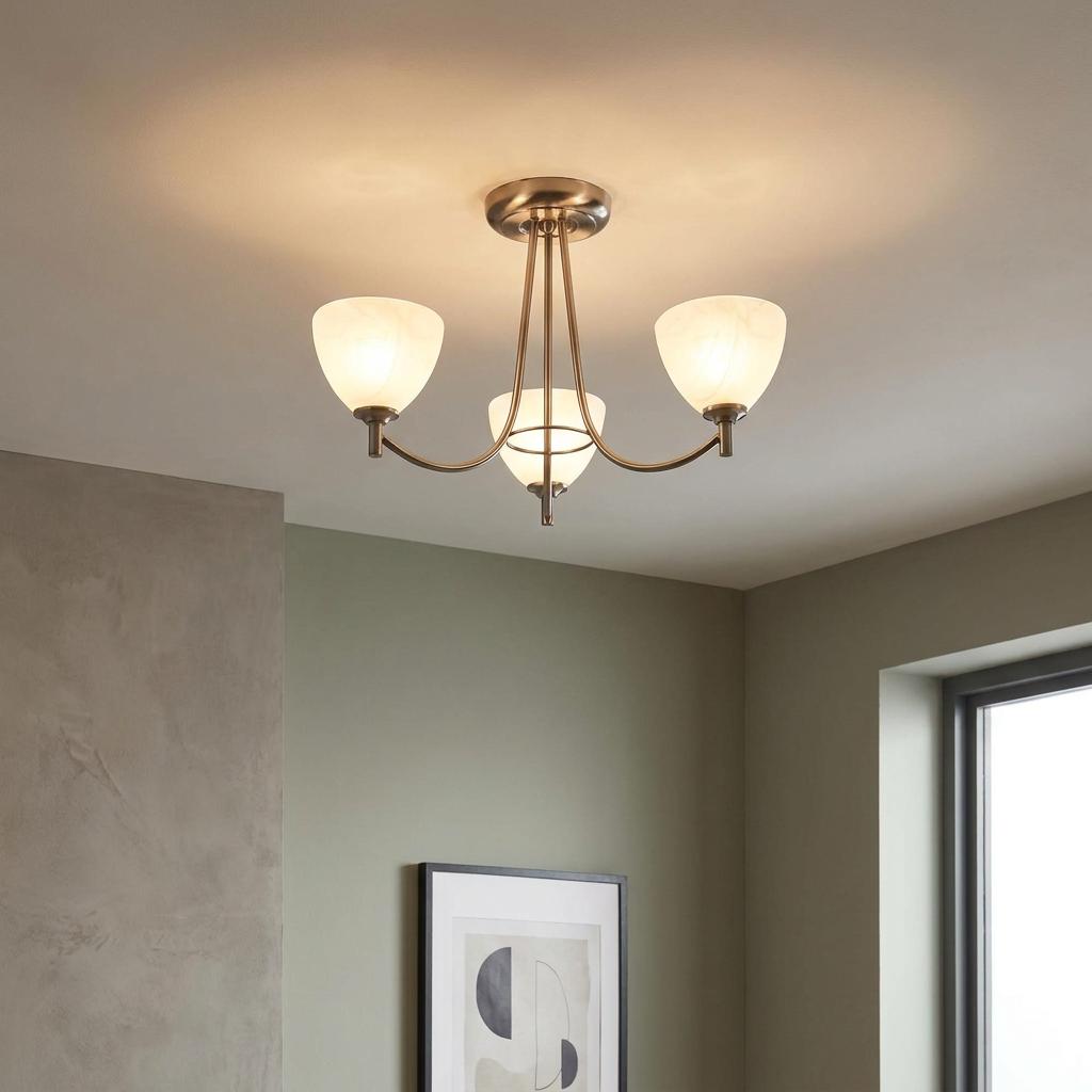 Hamburg 3 Arm Antique Chrome Art Deco Ceiling Light-warehouse-180926