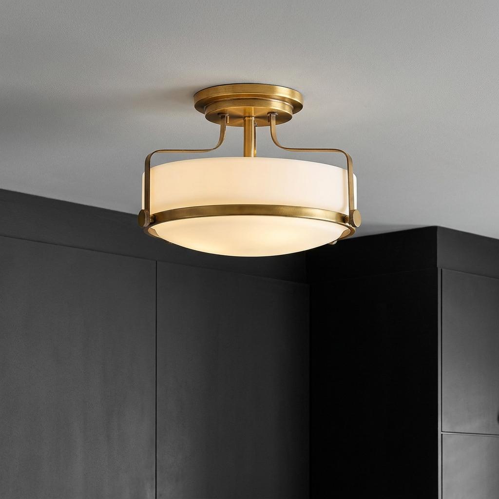 Hinkley Harper Small Semi-Flush Brass Ceiling Light-wh-20-091026