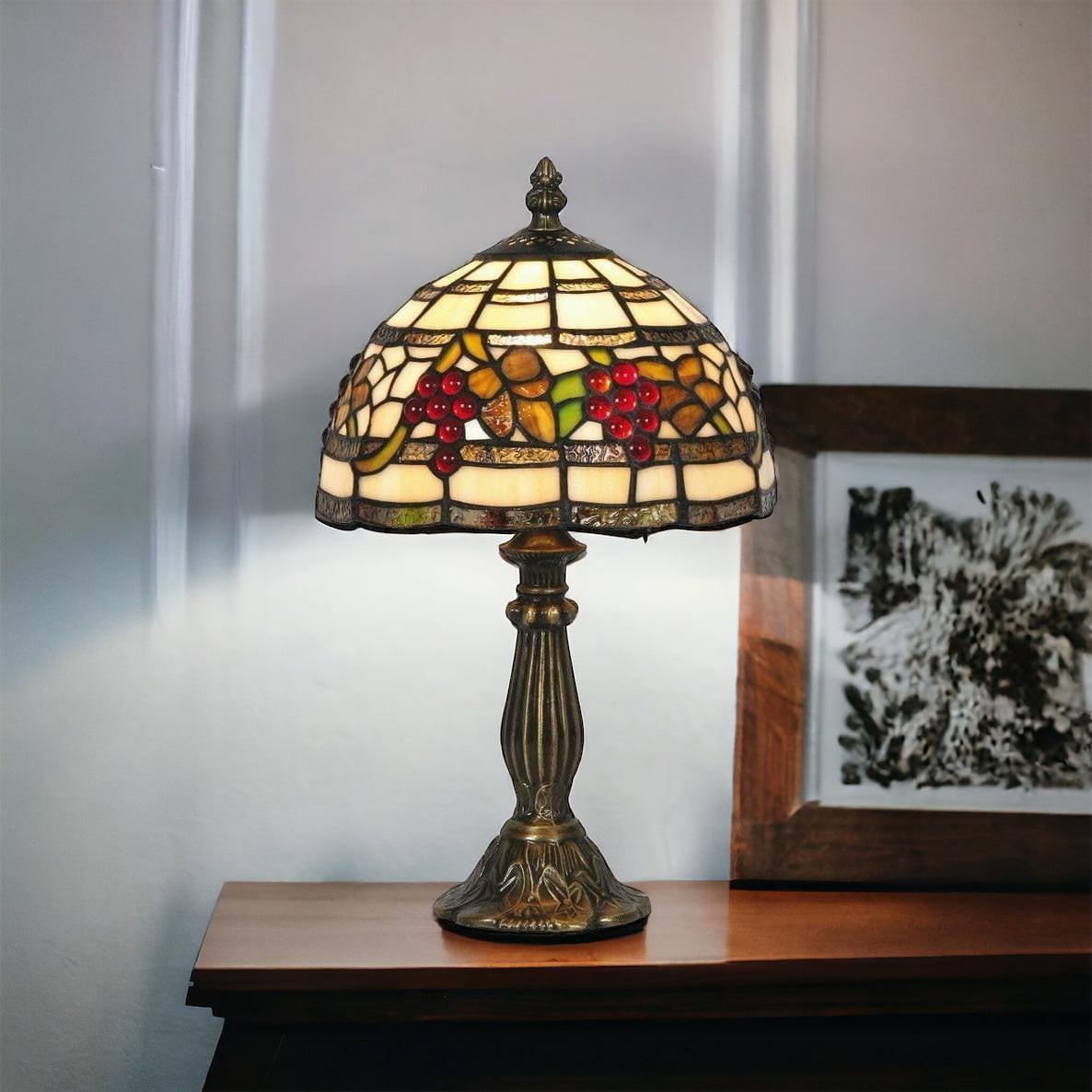 Oaks Tiffany Grapes Bedside Lamp-TIFF-20-240626