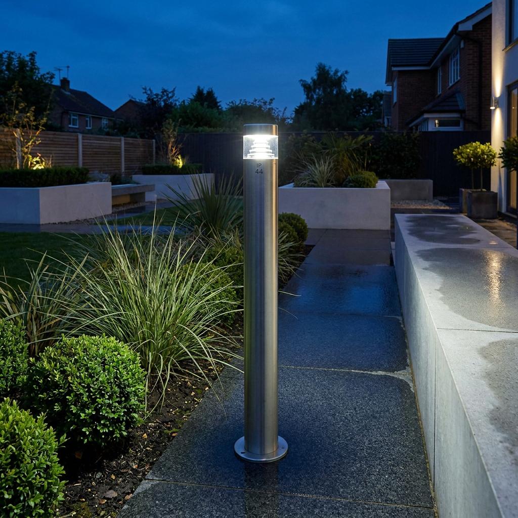 Pyramid Steel Bollard Light IP44 3.3W