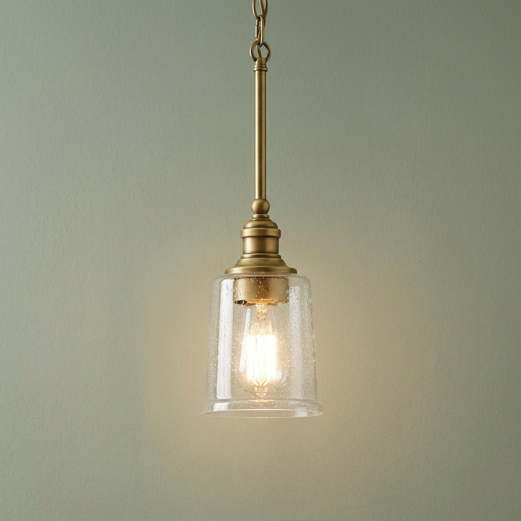 Kichler Waverly 1 Light Brass Mini Ceiling Pendant Light - 23cm-warehouse-clearance-140826