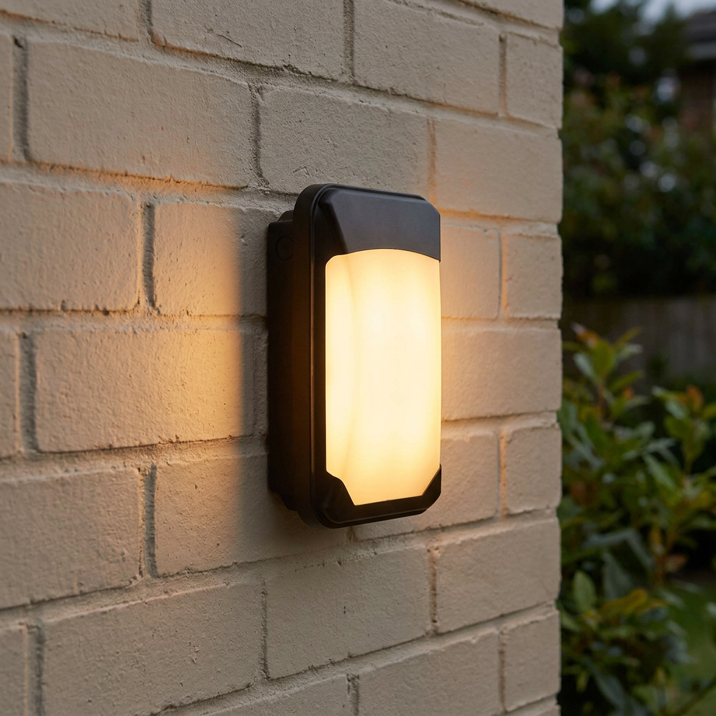 Lucca Small Black Outdoor Wall Light with Microwave Sensor IP65-warehouse-180926