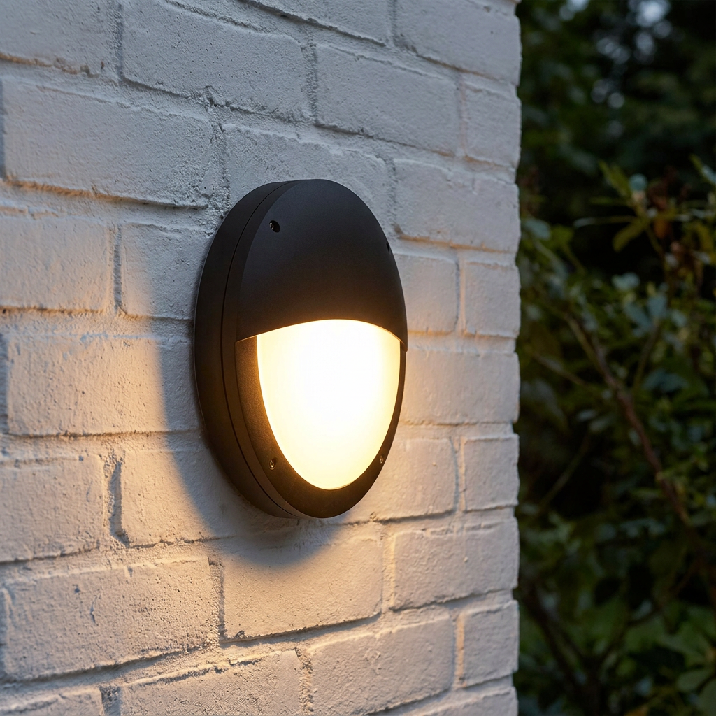 Luik Eyelid Black Bulkhead LED Wall Light IP65 18W-warehouse-180926