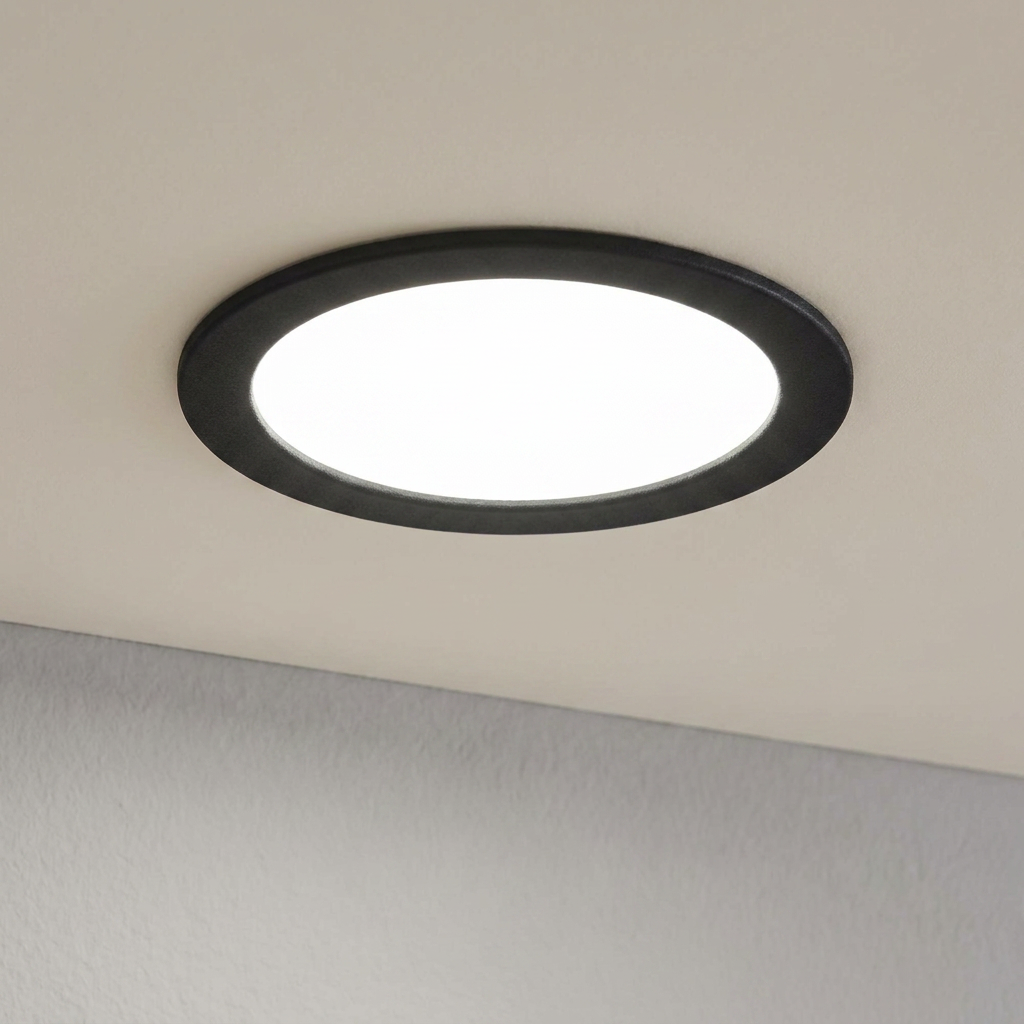 Eglo Fueva 5 Black Cool White LED Recessed Light - 16.6cm by Eglo Lighting — suits kitchens, living rooms & bedrooms