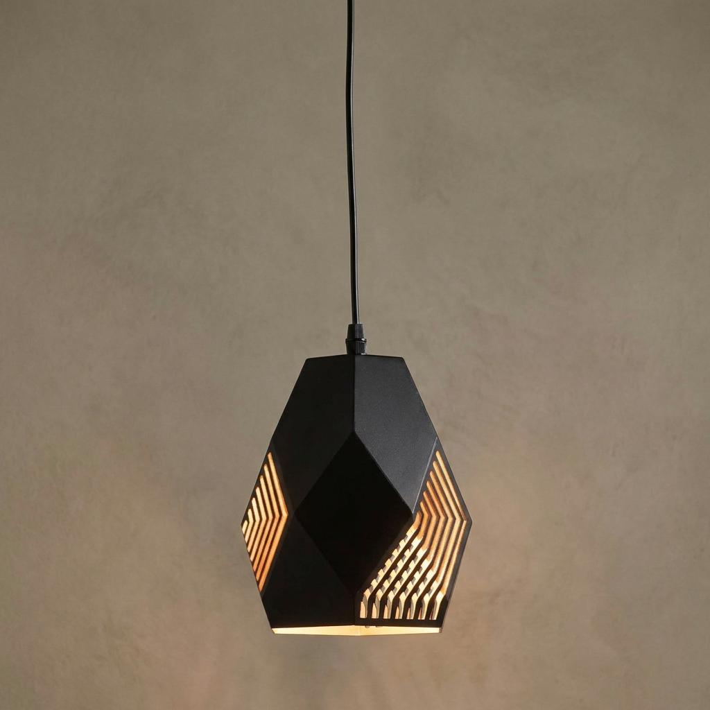 Melfi Black Laser Cut Fitting With Gold Inner Ceiling Pendant - Small-warehouse-180926