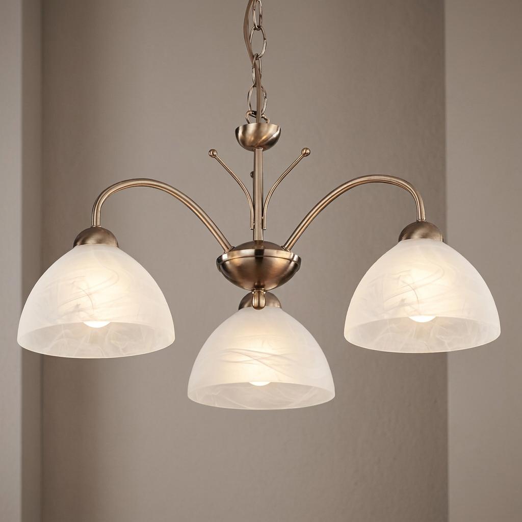 Milanese 3 Light Brass/Alabaster Glass Ceiling Pendant-warehouse-180926