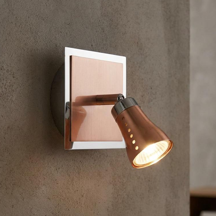 Milo Copper & Chrome Single Spot Light - Adjustable
