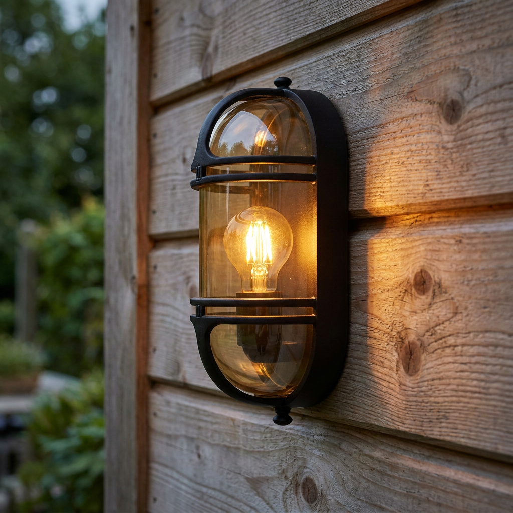 Oaks Buckley Black Outdoor Wall Light-warehouse-180926