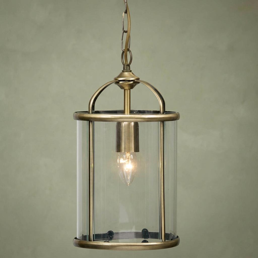 Oaks Fern Brass 1 Light Ceiling Lantern-OB-180926