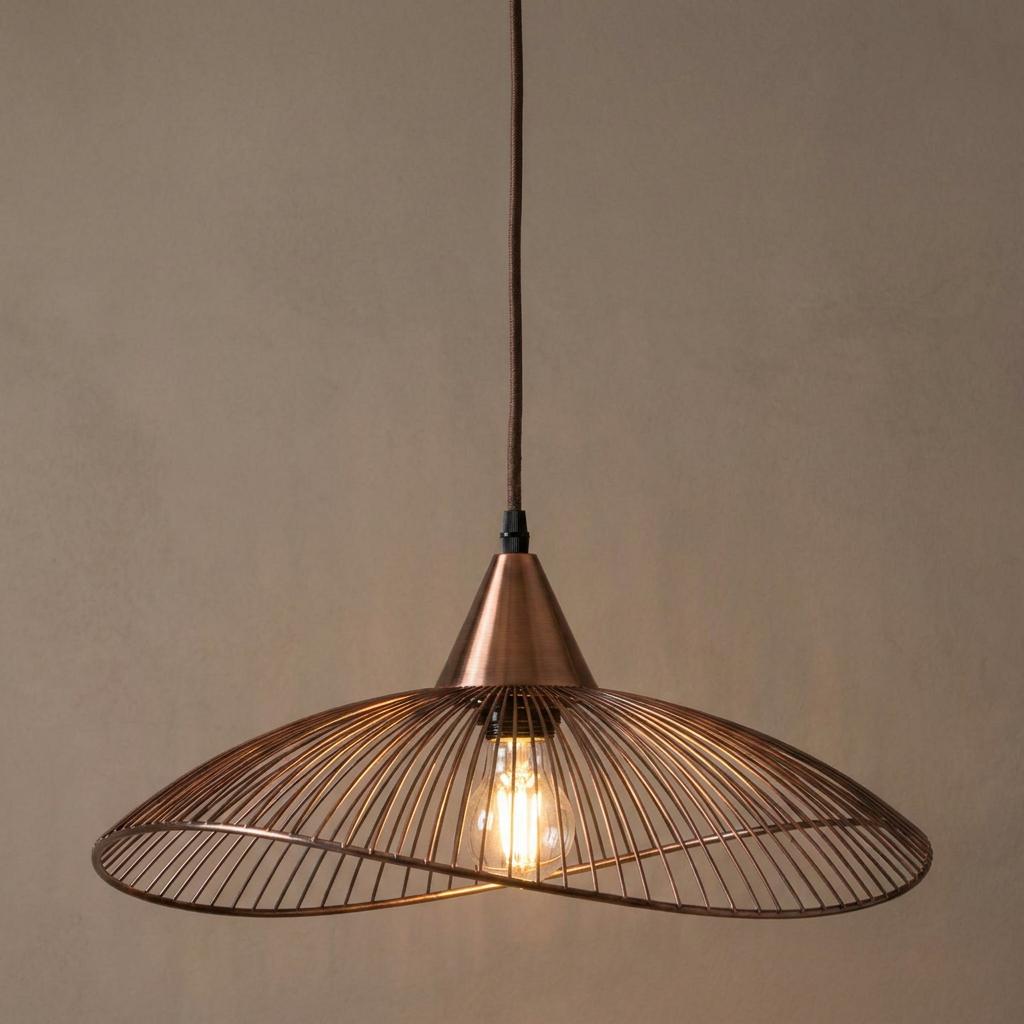 Oaks Lighting Helios Copper Single Ceiling Pendant - 42cm-warehouse-180926