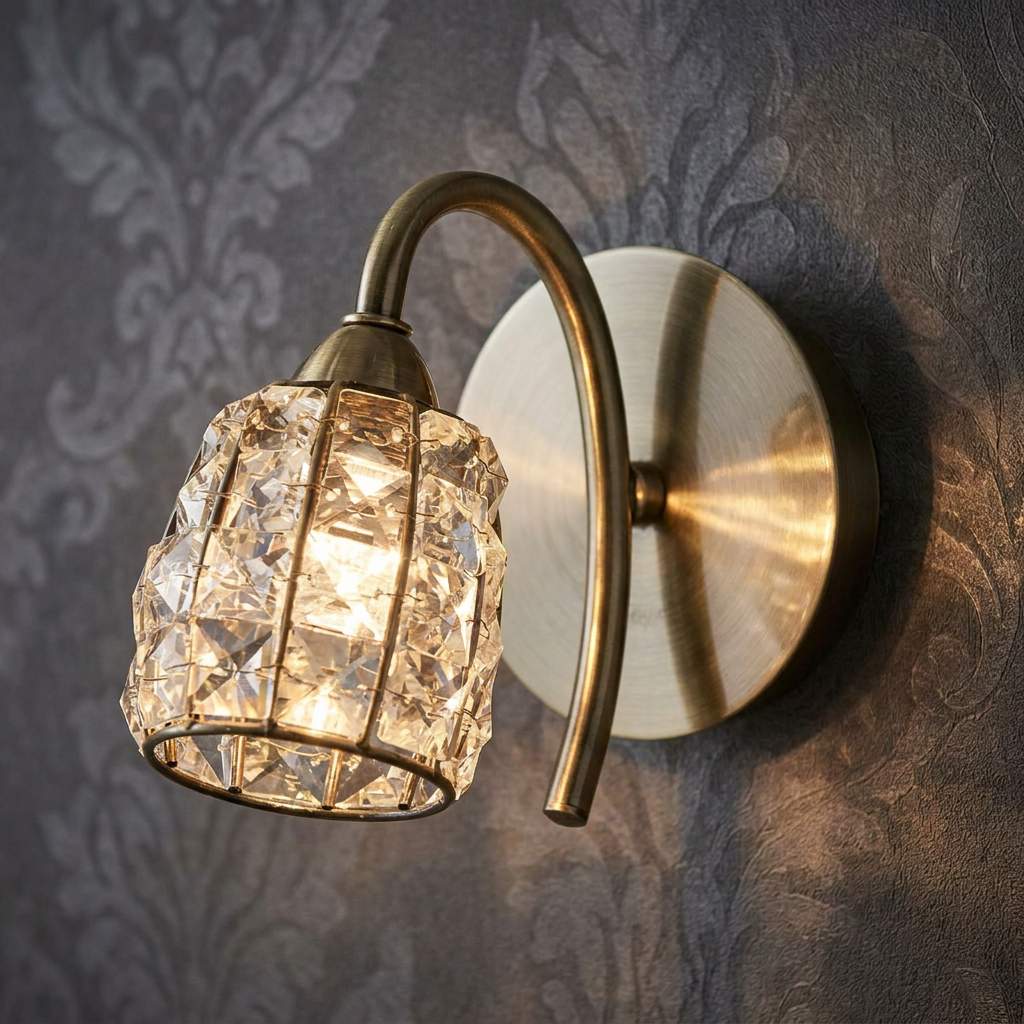 Naira Antique Brass Living Room Wall Light-OB-180926