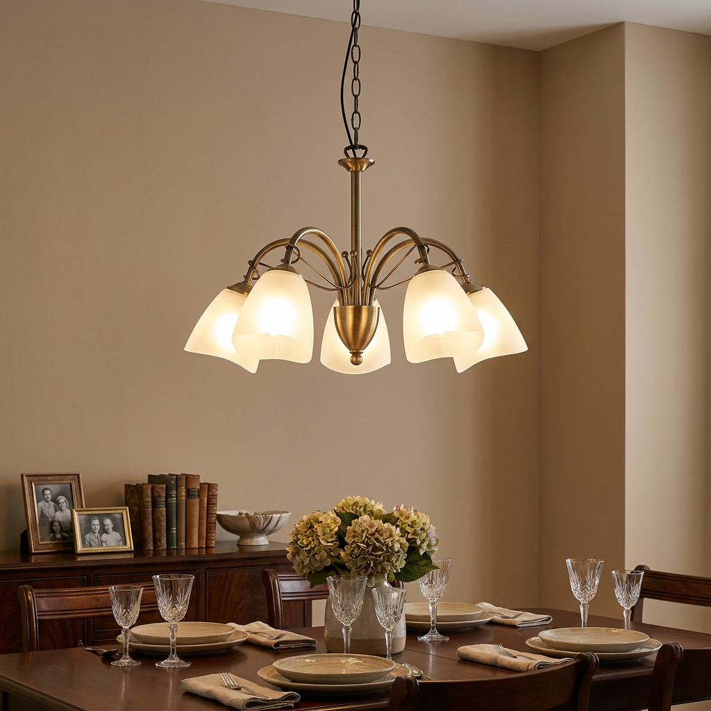 Oaks Turin 5 Light Antique Brass Chandelier-warehouse-180926