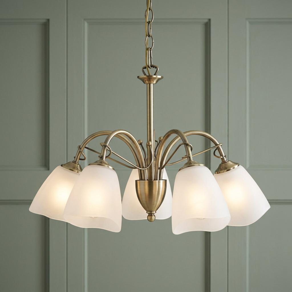 Oaks Turin 5 Light Antique Brass Chandelier-warehouse-180926