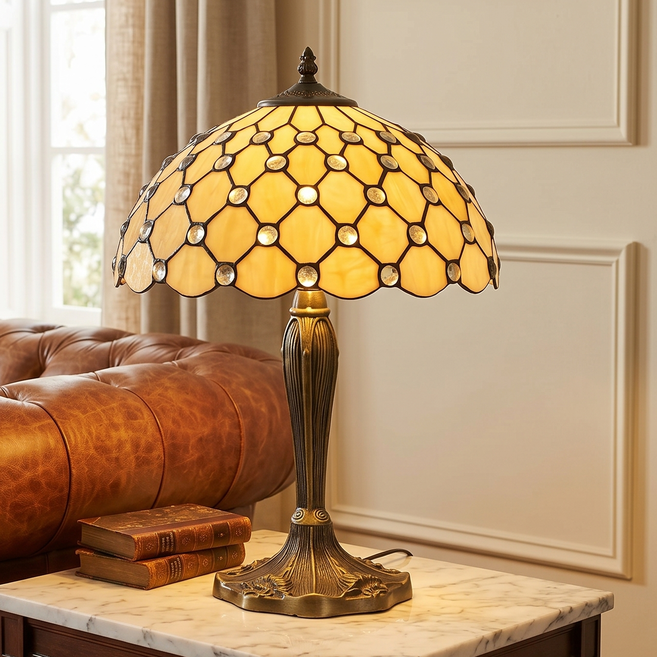 Oaks Lighting Jewel Tiffany Table Lamp