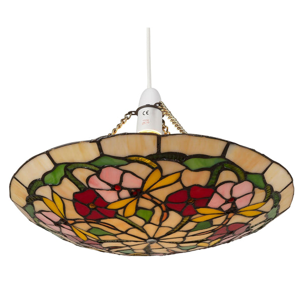 Red & Pink Dragonfly Easy Fit Tiffany Ceiling Lamp Shade