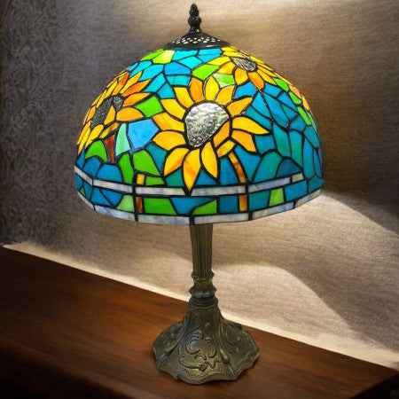 Orange Sunflower Tiffany Lamp