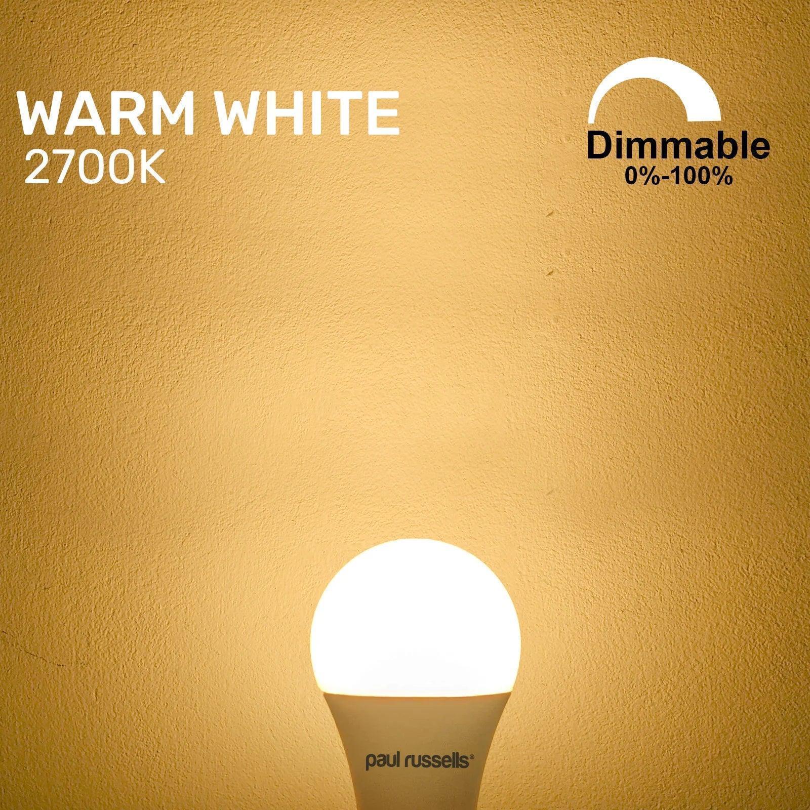 LED Dimmable B22 8.5W (60W) Warm White GLS Bayonet Cap Light Bulb