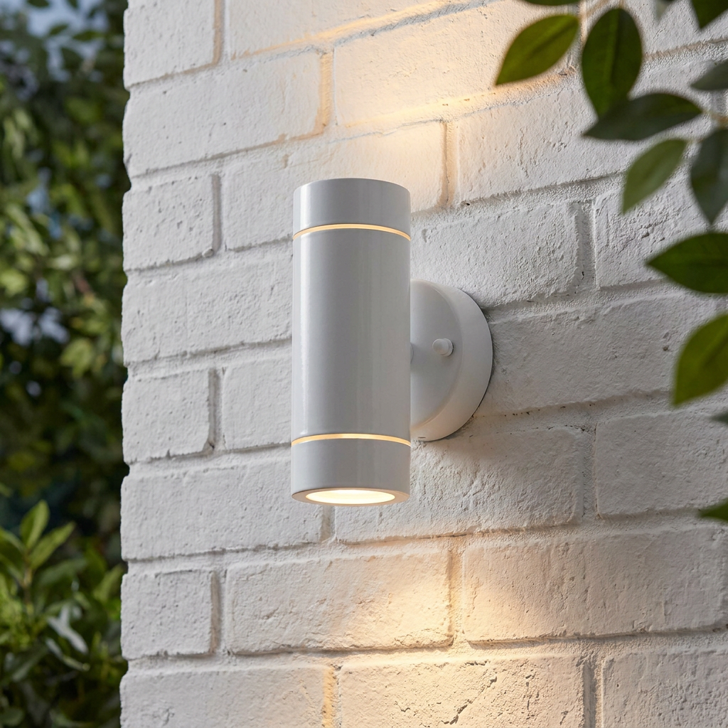 Palin 2 Light White Outdoor Wall Light IP44 7W-WAREHOUSE-40-290626