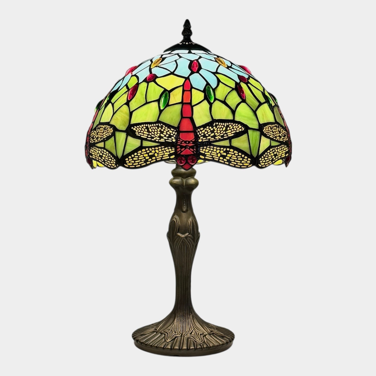 Blue & Green Dragonfly Tiffany Lamp by Loxton Lighting