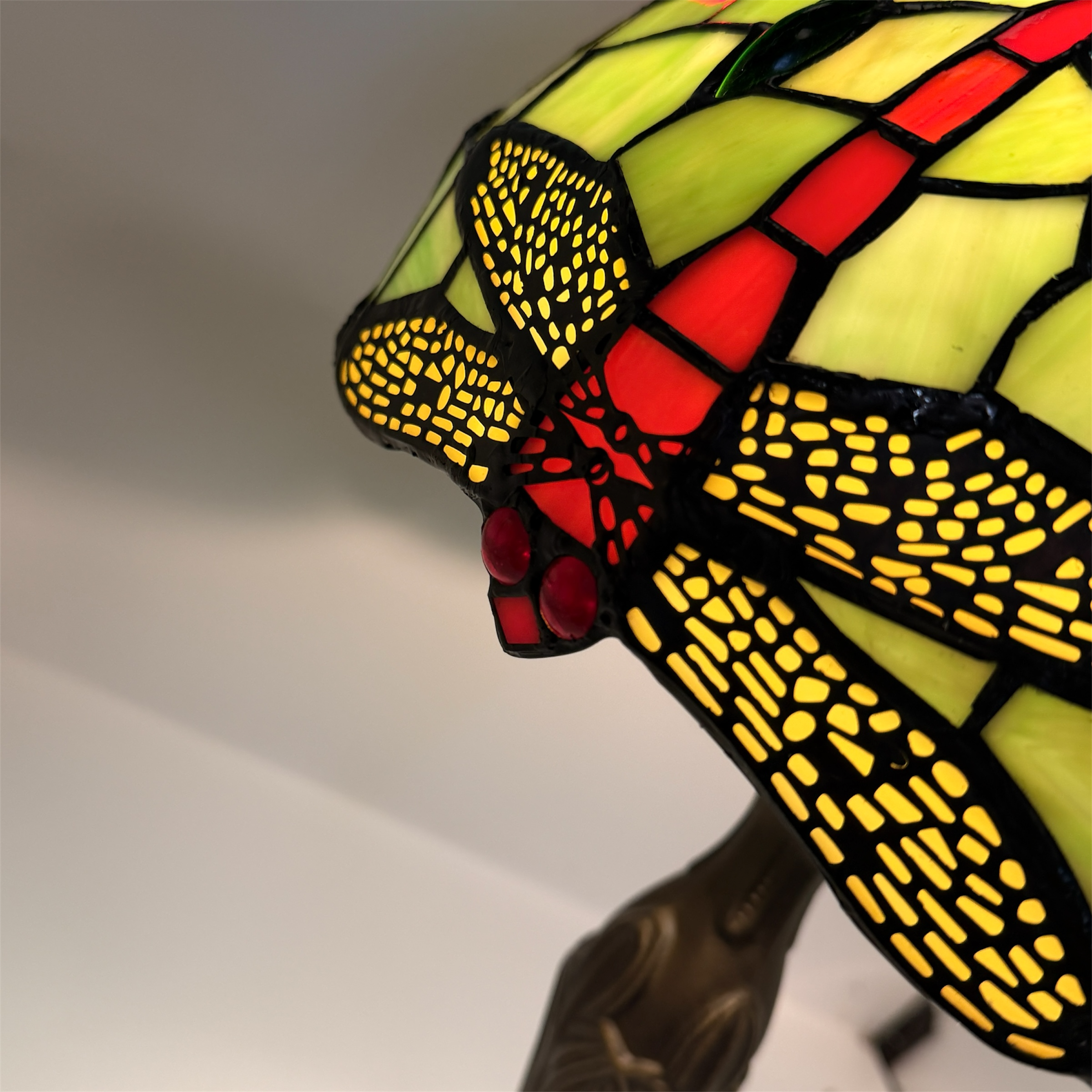 Blue & Green Dragonfly Tiffany Lamp by Loxton Lighting