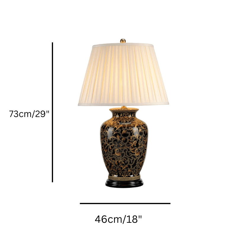 Morris Large Gold & Black Table Lamp size guide