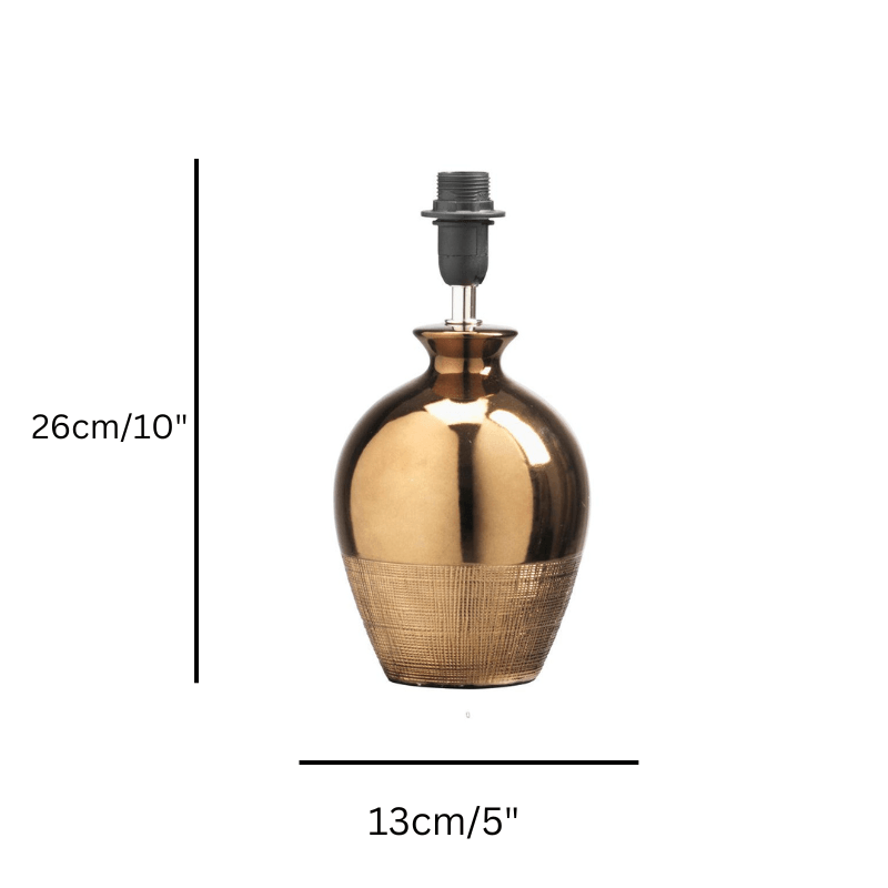 Kiso Copper Finish Ceramic Table Lamp size guide