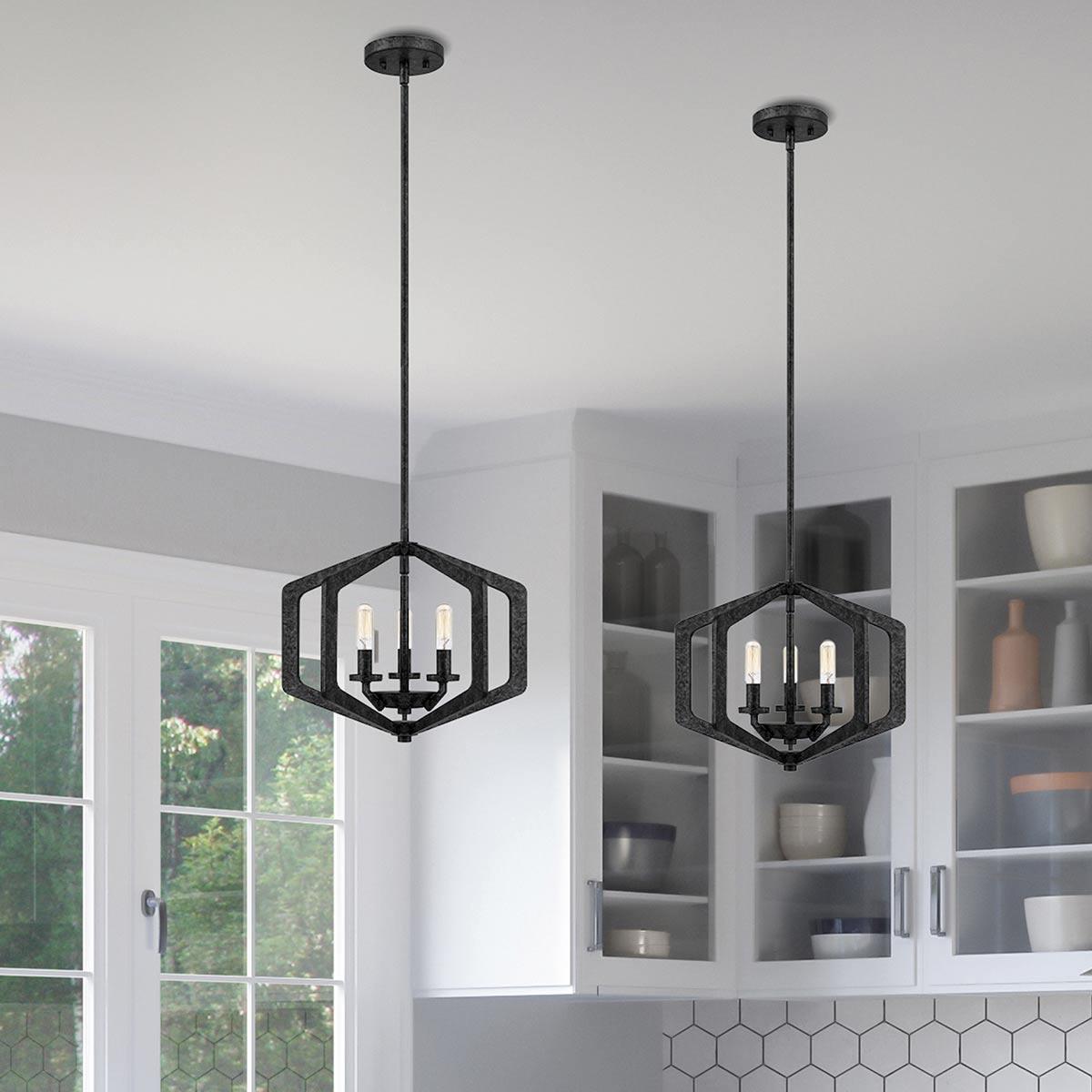 Quoizel Vanguard 3 Light Black Pendant