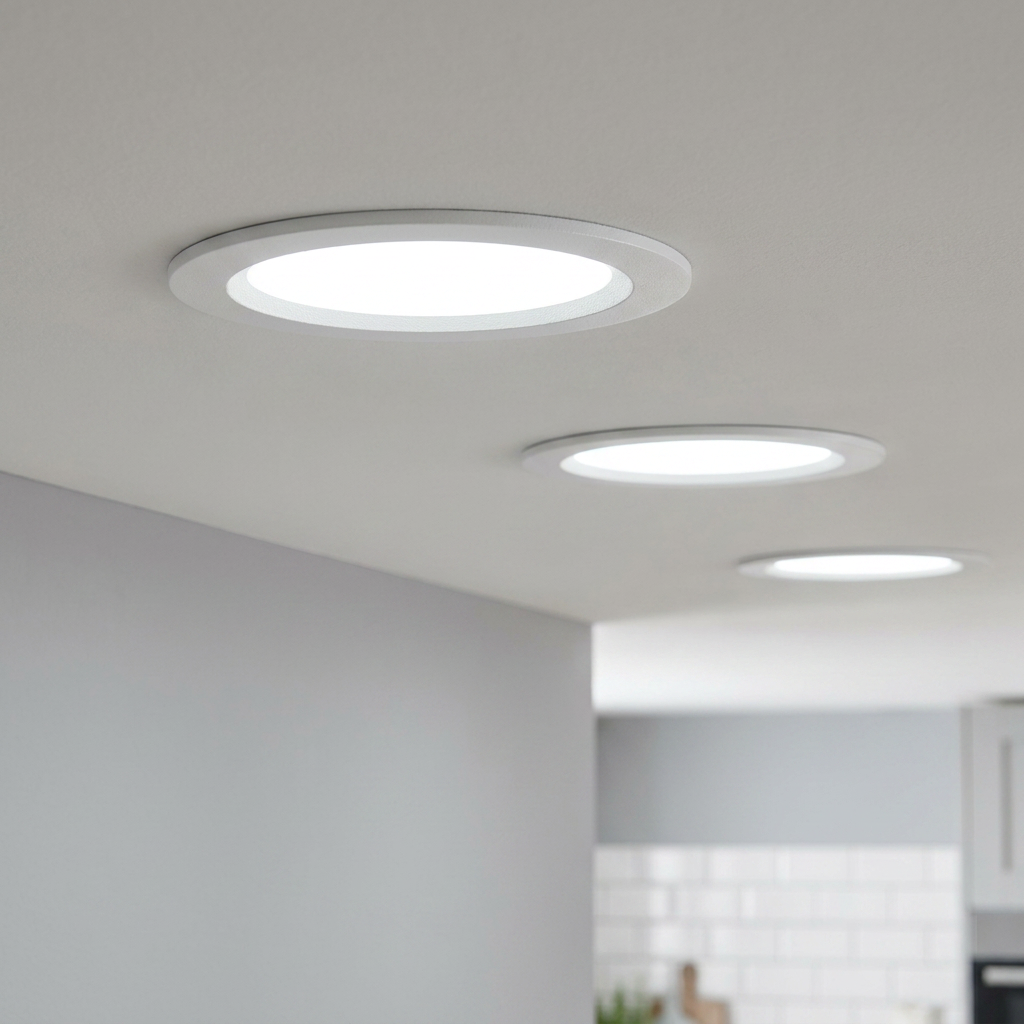 Eglo Fueva 5 White LED Cool White Recessed Light - 16.6cm by Eglo Lighting — suits kitchens, living rooms & bedrooms